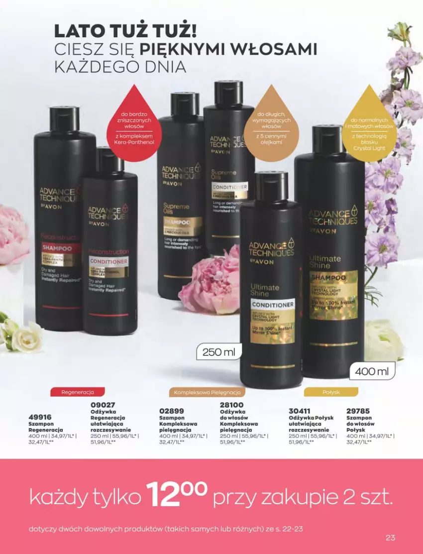 Gazetka promocyjna Avon - Katalog Avon 5/2023 kampania maj - ważna 01.05 do 31.05.2023 - strona 23 - produkty: Szampon