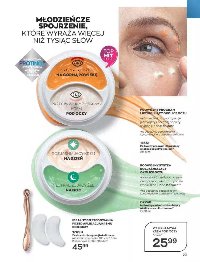 Gazetka promocyjna Avon - Katalog Avon 5/2023 kampania maj - ważna 01.05 do 31.05.2023 - strona 35 - produkty: Cynk, Gra, Krem pod oczy, Masażer, Top