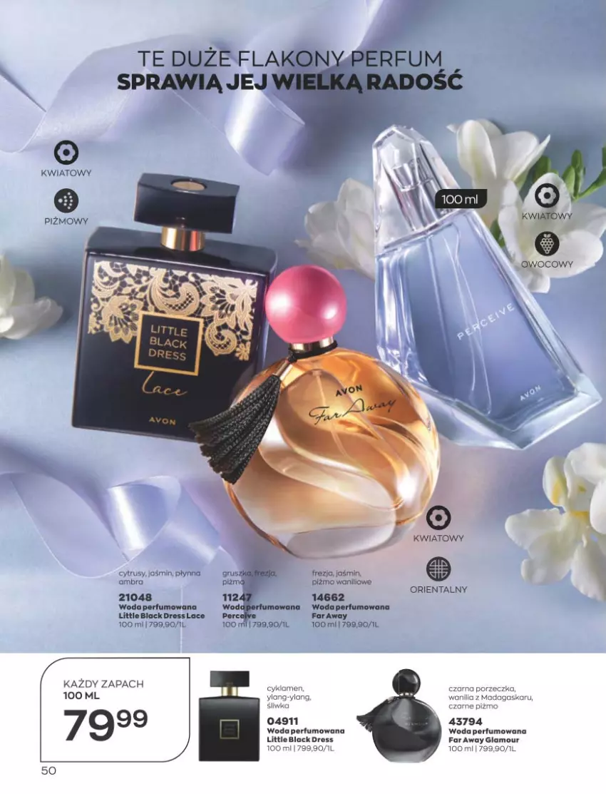 Gazetka promocyjna Avon - Katalog Avon 5/2023 kampania maj - ważna 01.05 do 31.05.2023 - strona 50 - produkty: Dres, Fa, Lack, Perfum, Por, Woda, Woda perfumowana