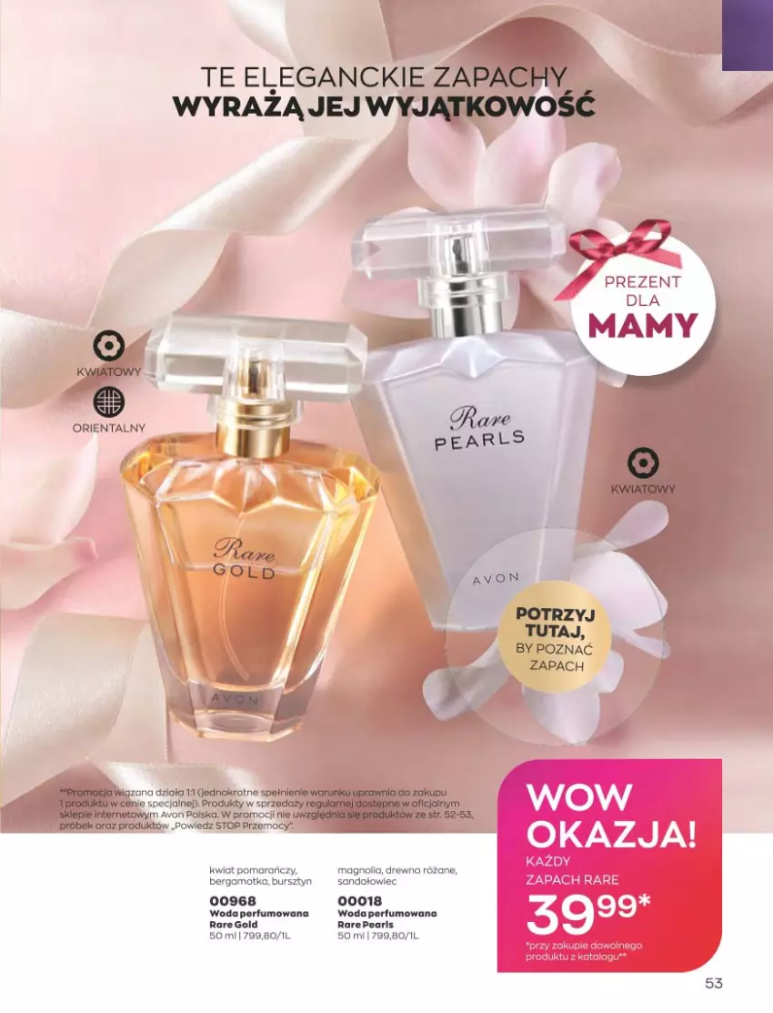 Gazetka promocyjna Avon - Katalog Avon 5/2023 kampania maj - ważna 01.05 do 31.05.2023 - strona 53 - produkty: Bursztyn, Perfum, Róża, Sandał