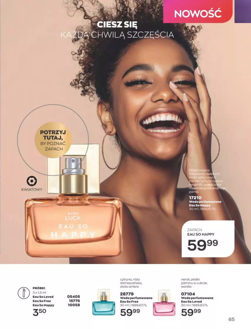 Gazetka promocyjna Avon - Katalog Avon 5/2023 kampania maj - ważna 01.05 do 31.05.2023 - strona 65 - produkty: Kosz, Perfum, Róża, Woda, Woda perfumowana