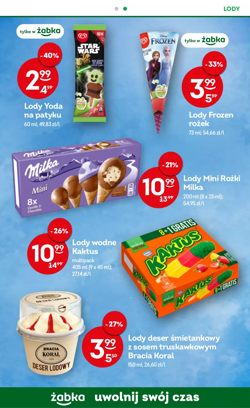 Gazetka promocyjna Żabka - ważna 18.01 do 24.01.2023 - strona 35 - produkty: Deser, Frozen, Kaktus, Lody, Milka, Ser, Sos