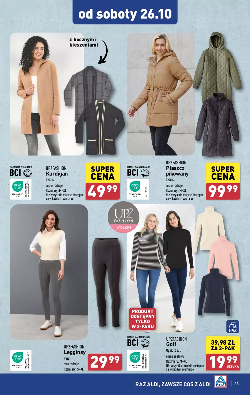 Gazetka promocyjna Aldi - Pełna oferta - ważna 21.10 do 26.10.2024 - strona 35 - produkty: Fa, Gin, Kardigan, Legginsy, Płaszcz