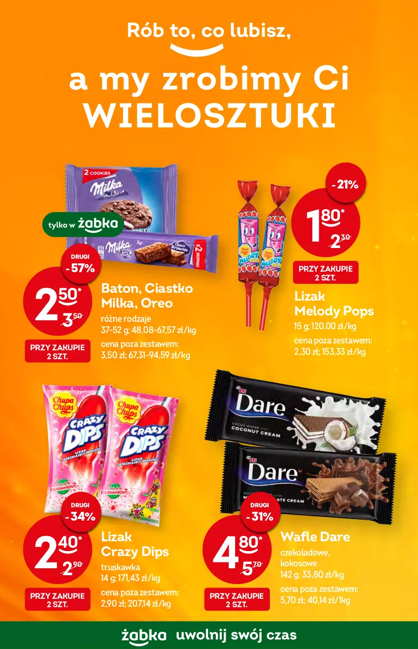 Gazetka promocyjna Żabka - ważna 19.10 do 25.10.2022 - strona 10 - produkty: Baton, Kokos, Lody, Milka, Oreo, Wafle