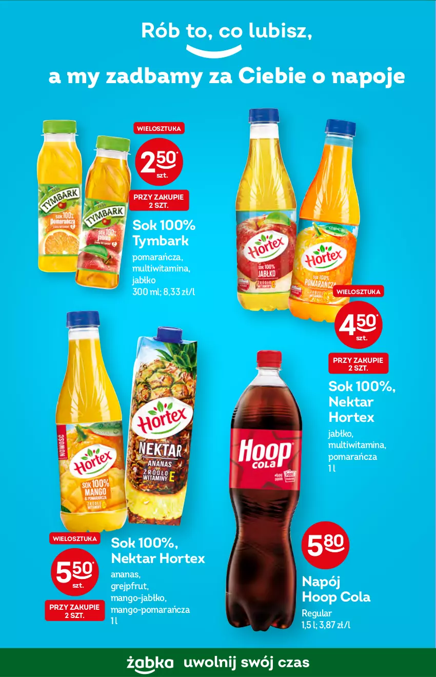 Gazetka promocyjna Żabka - ważna 19.10 do 25.10.2022 - strona 20 - produkty: Ananas, Grejpfrut, Hoop, Hortex, Mango, Napój, Napoje, Nektar, Sok, Tymbark