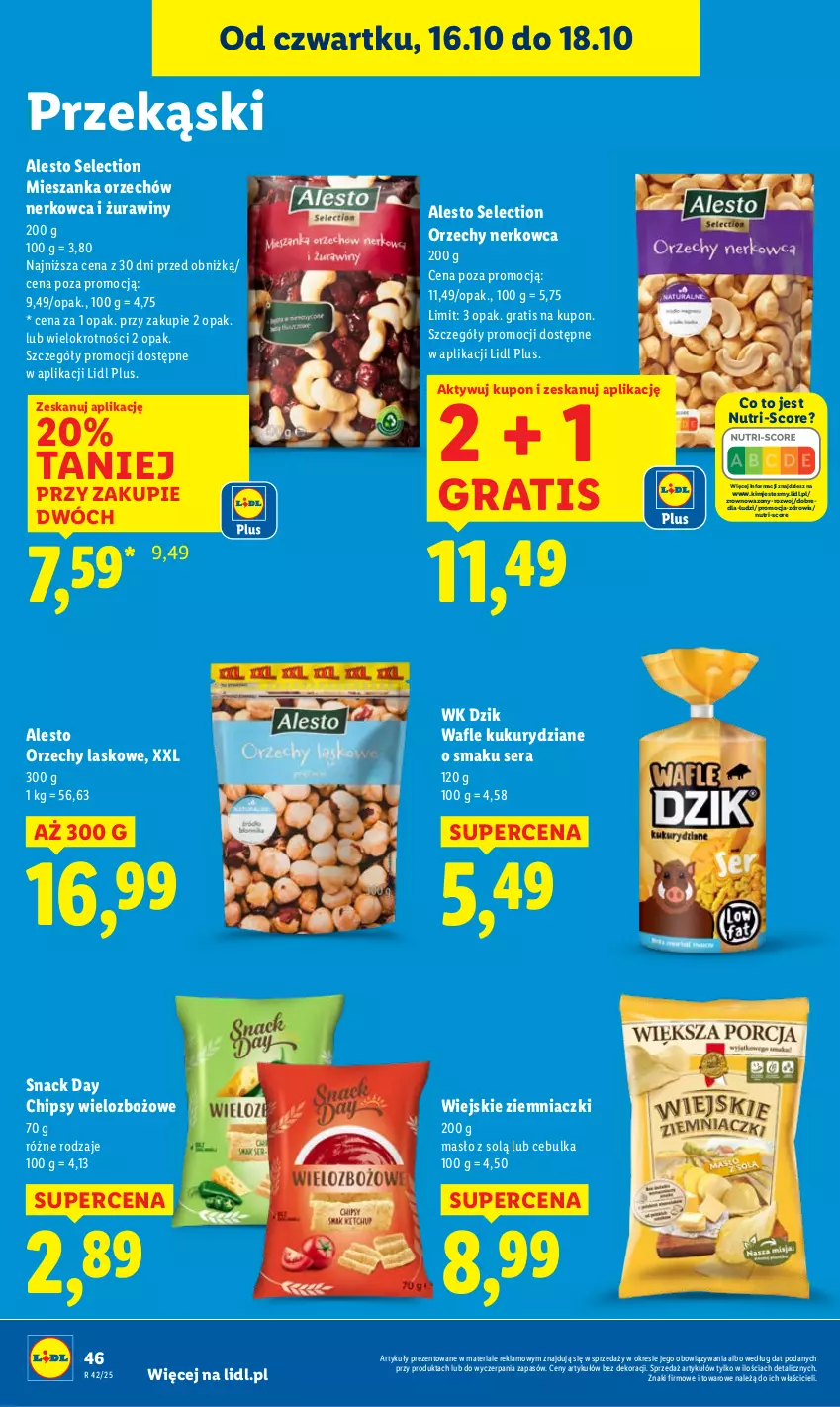 Gazetka promocyjna Lidl - GAZETKA - ważna 16.10 do 18.10.2025 - strona 50 - produkty: Chipsy, Gra, Masło, Ser, Wafle, Wazon