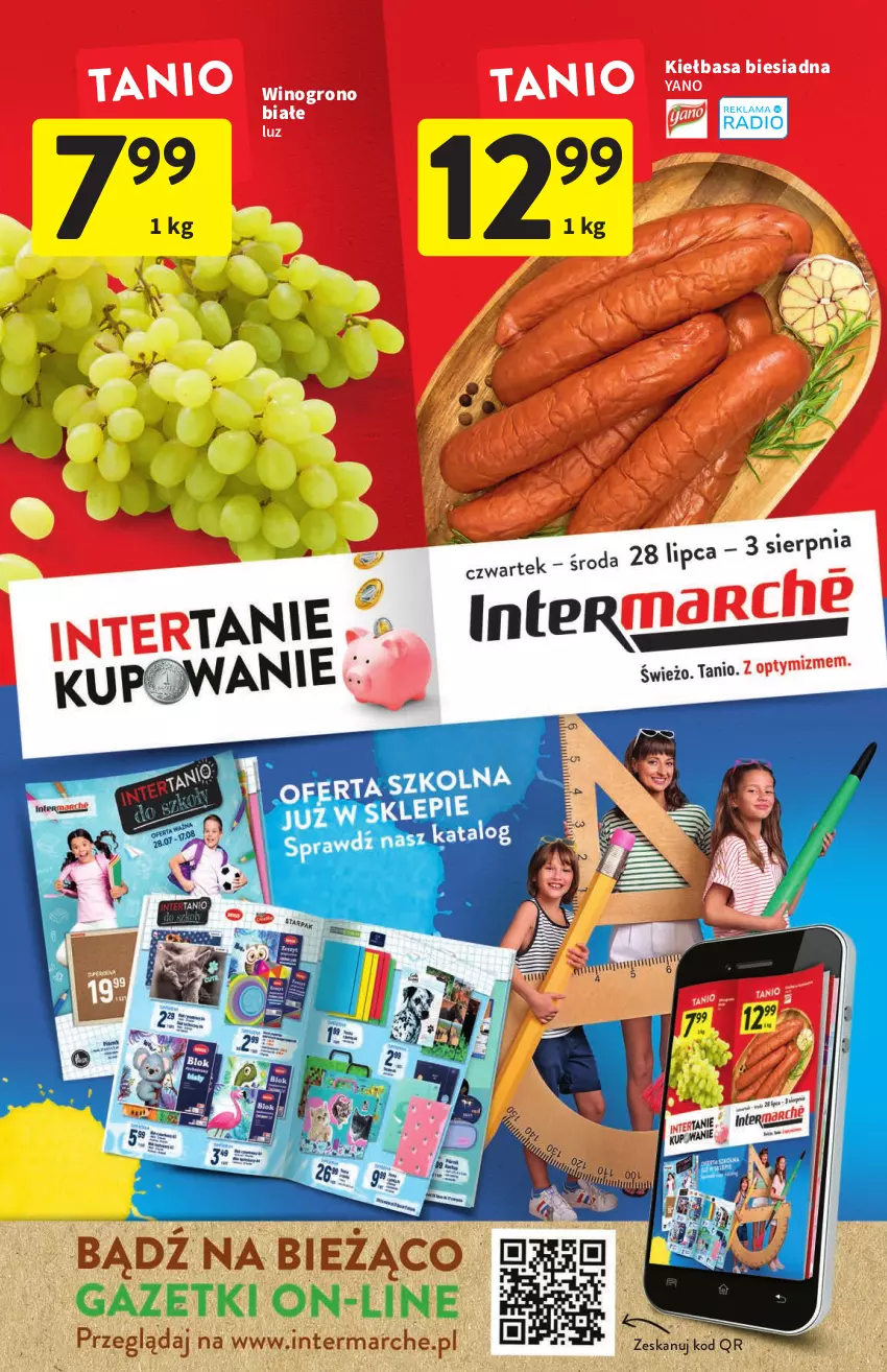 Gazetka promocyjna Intermarche - ważna 28.07 do 03.08.2022 - strona 1 - produkty: Kiełbasa, Kiełbasa biesiadna, Wino