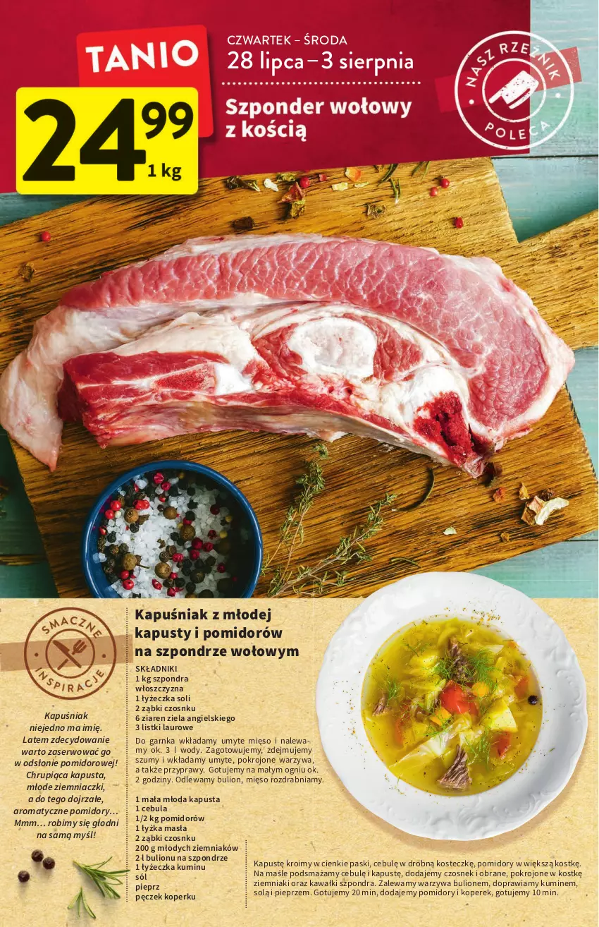 Gazetka promocyjna Intermarche - ważna 28.07 do 03.08.2022 - strona 14 - produkty: Bulion, Cebula, Czosnek, Kawa, Laur, Lion, Mięso, Pieprz, Pomidory, Przyprawy, Ser, Sól, Warzywa, Ziemniaki