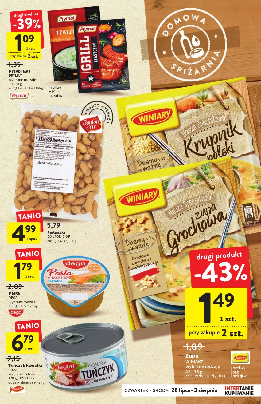 Gazetka promocyjna Intermarche - ważna 28.07 do 03.08.2022 - strona 23 - produkty: Dega, Gra, Graal, Kawa, Prymat, Tuńczyk, Winiary, Zupa