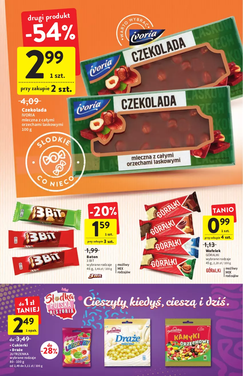 Gazetka promocyjna Intermarche - ważna 28.07 do 03.08.2022 - strona 26 - produkty: Baton, Cukier, Cukierki, Czekolada, Góralki, Jutrzenka, Wafelek