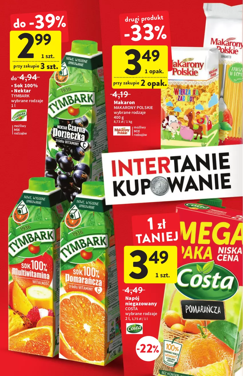 Gazetka promocyjna Intermarche - ważna 28.07 do 03.08.2022 - strona 6 - produkty: Makaron, Napój, Napój niegazowany, Nektar, Sok, Tymbark