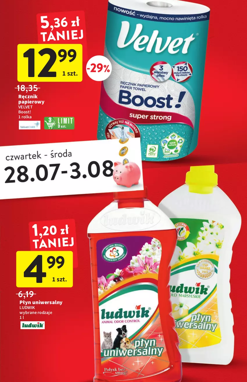 Gazetka promocyjna Intermarche - ważna 28.07 do 03.08.2022 - strona 7 - produkty: Ludwik, Papier, Ręcznik, Velvet