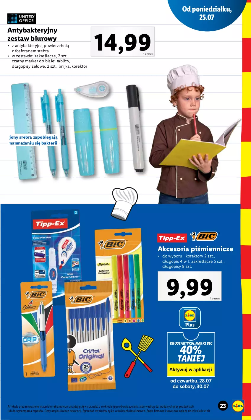 Gazetka promocyjna Lidl - KATALOG POWRÓT DO SZKOŁY - ważna 25.07 do 27.08.2022 - strona 23 - produkty: BIC, Biuro, Długopis, Marker