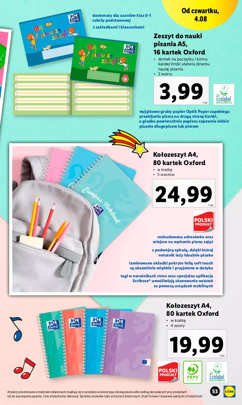 Gazetka promocyjna Lidl - KATALOG POWRÓT DO SZKOŁY - ważna 25.07 do 27.08.2022 - strona 53 - produkty: Aksam, Długopis, Dres, Mobil, Narożnik, Papier