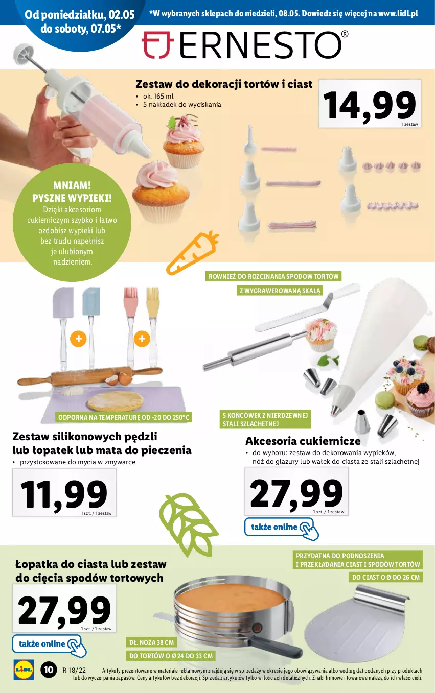 Gazetka promocyjna Lidl - GAZETKA - ważna 02.05 do 08.05.2022 - strona 10 - produkty: Cukier, Gra, Lazur, Noż, Piec, Por, Wałek, Wałek do ciasta