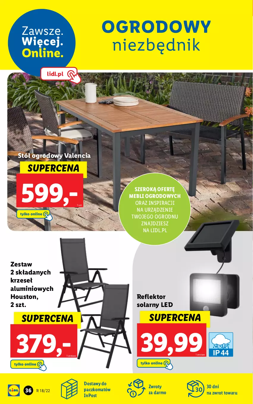 Gazetka promocyjna Lidl - GAZETKA - ważna 02.05 do 08.05.2022 - strona 36 - produkty: Reflektor, Stół