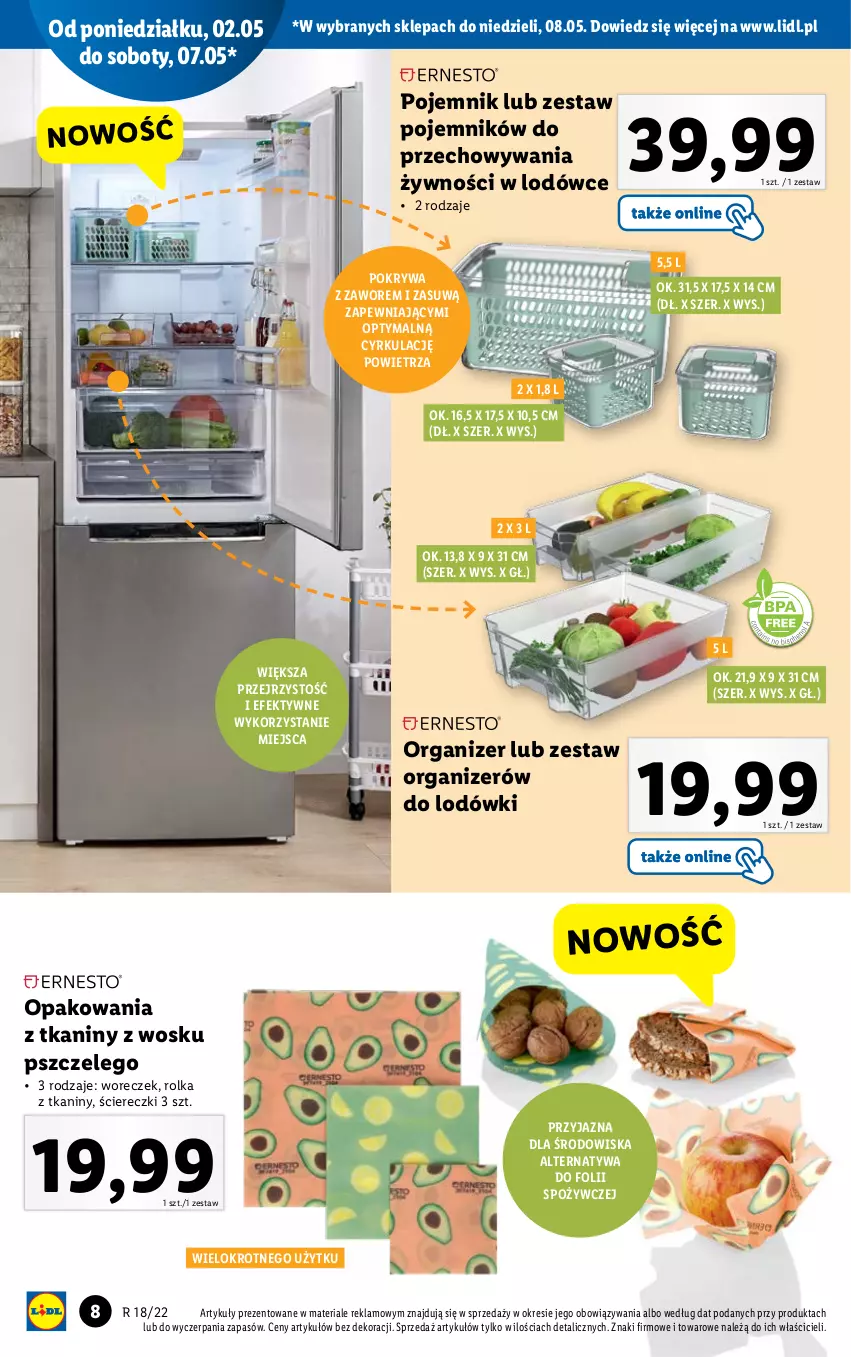 Gazetka promocyjna Lidl - GAZETKA - ważna 02.05 do 08.05.2022 - strona 8 - produkty: LEGO, Organizer, Pojemnik, Pokrywa, Woreczek