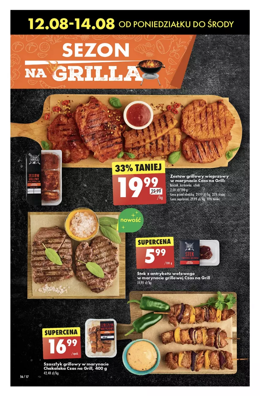 Gazetka promocyjna Biedronka - Od poniedzialku - ważna 12.08 do 17.08.2024 - strona 16 - produkty: Grill, Stek