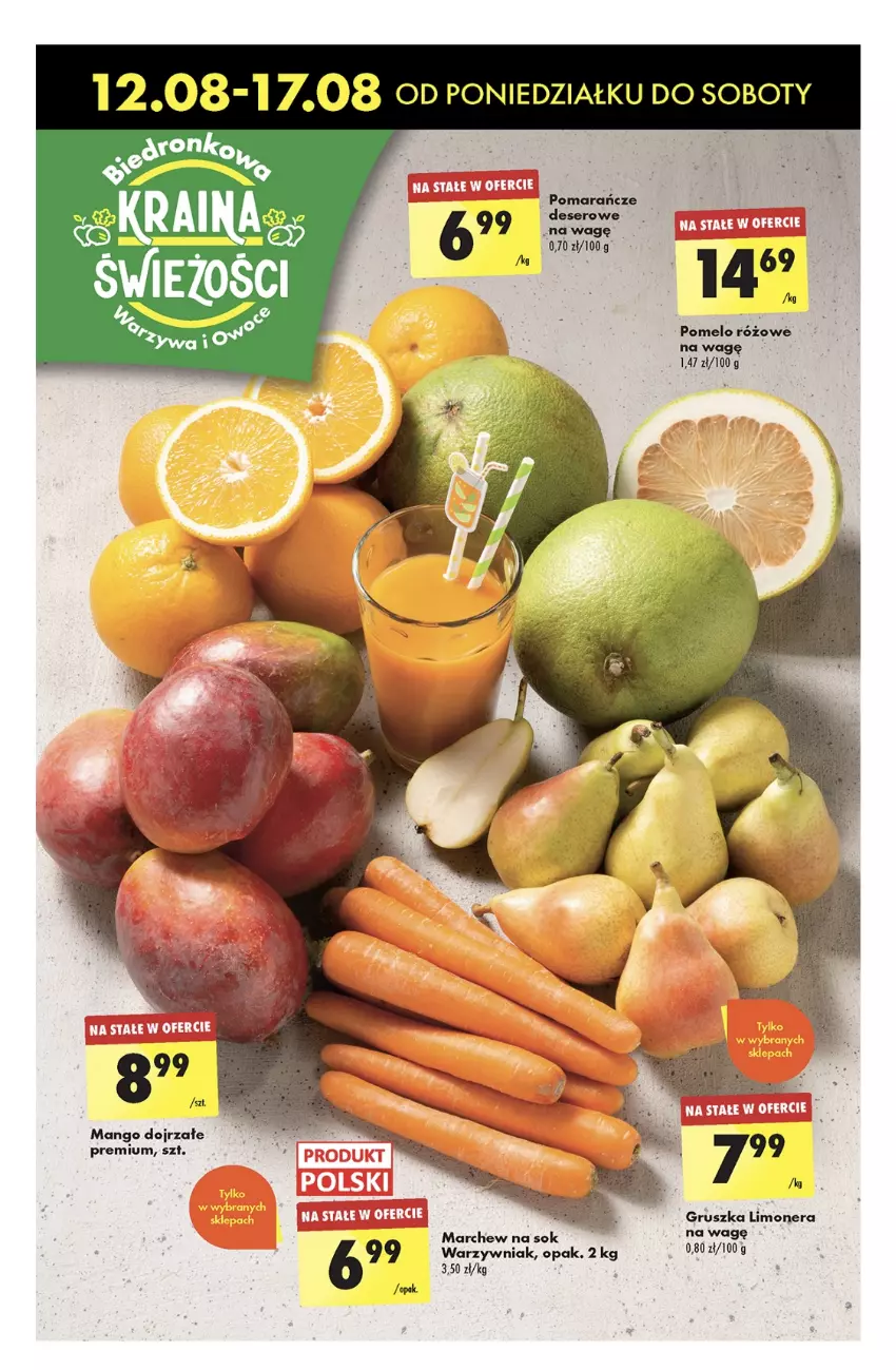 Gazetka promocyjna Biedronka - Od poniedzialku - ważna 12.08 do 17.08.2024 - strona 23 - produkty: Mango, Pomarańcze, Pomelo