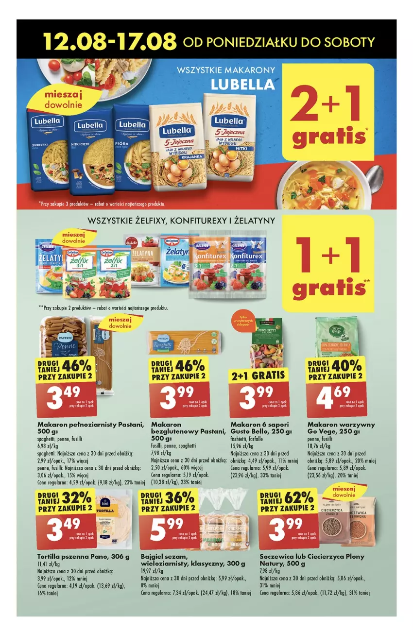 Gazetka promocyjna Biedronka - Od poniedzialku - ważna 12.08 do 17.08.2024 - strona 43 - produkty: Bell, Bella, Fa, Gra, Lubella, Makaron, Penne, Por, Sezam, Spaghetti, Tortilla