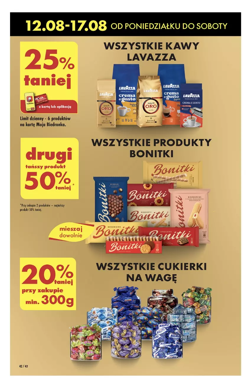 Gazetka promocyjna Biedronka - Od poniedzialku - ważna 12.08 do 17.08.2024 - strona 46 - produkty: Bonitki, Cukier, Cukierki, Deser, Lavazza, Ser