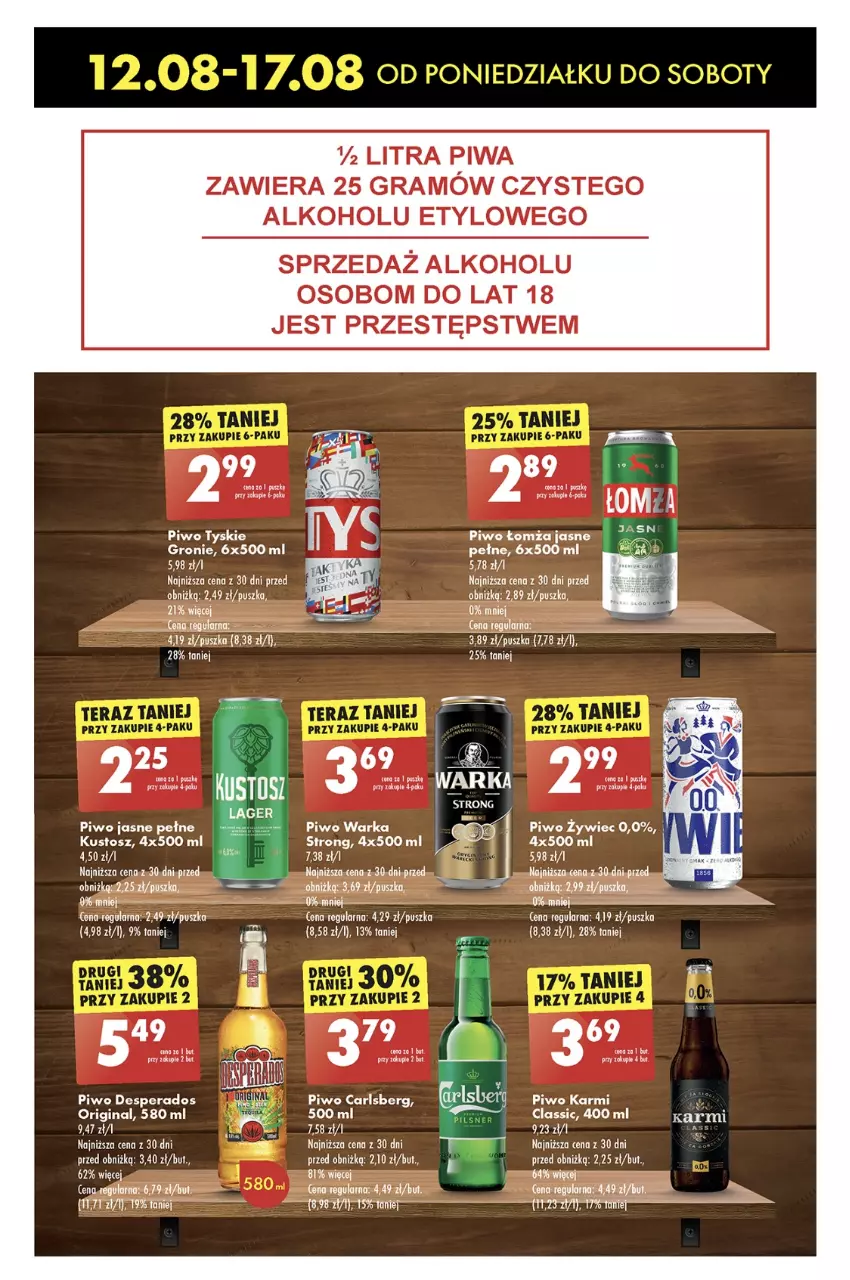 Gazetka promocyjna Biedronka - Od poniedzialku - ważna 12.08 do 17.08.2024 - strona 57 - produkty: AEG, Carlsberg, Desperados, Fa, Gin, Gra, Leon, Piwa, Piwo, Piwo jasne, Saga, Tyskie, Warka