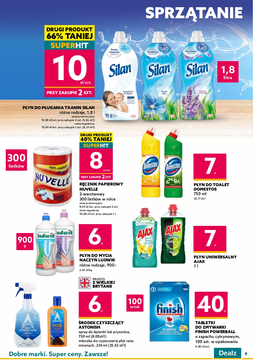 Gazetka promocyjna Dealz - NOWY SKLEPCentrum Handlowe S1, Stargargard-Lipnik - ważna 08.12 do 21.12.2022 - strona 9 - produkty: Ajax, Chusteczki, Colgate, Do mycia naczyń, Domestos, Finish, Gillette, LG, Ludwik, Mleczko, Mydło, Mydło w płynie, Nivea, Olej, Palmolive, Papier, Pasta do zębów, Pianka do golenia, Płyn do mycia, Płyn do mycia naczyń, Płyn do płukania, Ręcznik, Silan, Sprzątanie, Szampon, Tablet, Tabletki do zmywarki, Zmywarki