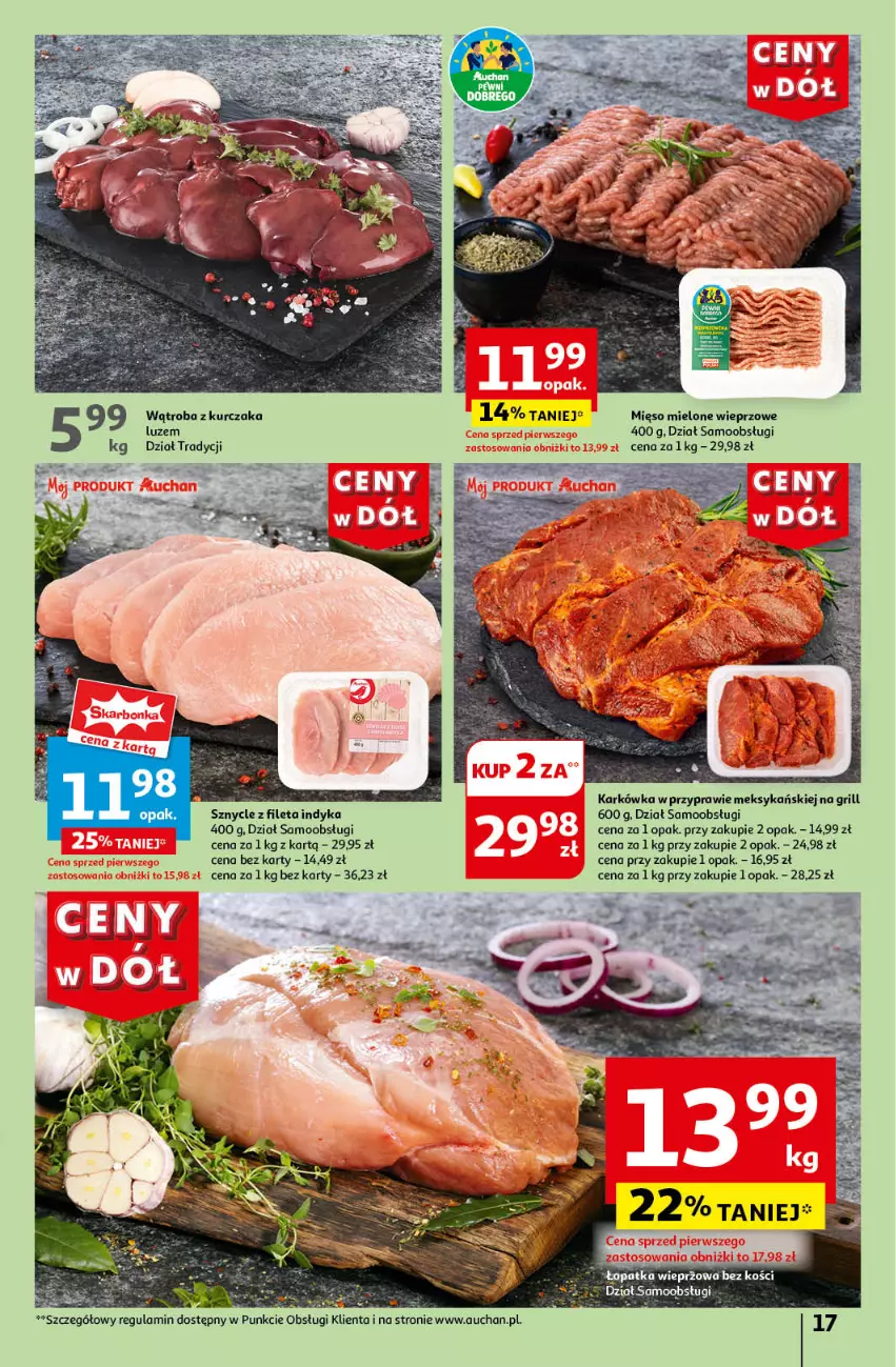 Gazetka promocyjna Auchan - Gazetka CENY W DÓŁ Hipermarket Auchan - ważna 20.06 do 26.06.2024 - strona 19 - produkty: Grill, Kurczak, Mięso, Mięso mielone