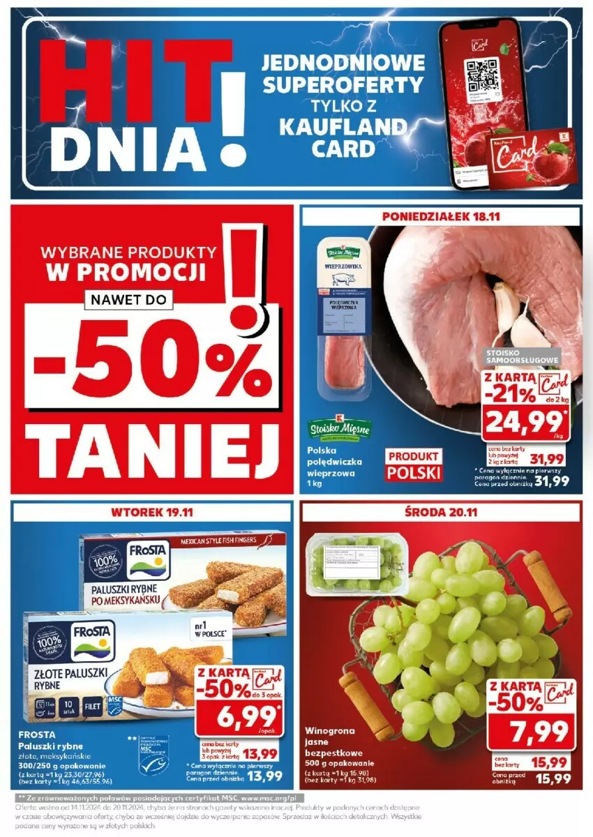 Gazetka promocyjna Kaufland - ważna 18.11 do 20.11.2024 - strona 5 - produkty: Frosta, Paluszki rybne, Wieprzowina