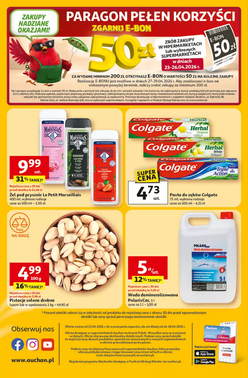 Gazetka promocyjna Auchan - 30 Lat Supermarket - ważna 23.04 do 28.04.2026 - strona 8 - produkty: Colgate, Gin, Gra, LG, Mars, Mleko, Olej, Papier, Pasta do zębów, Pistacje, Por, Ser, Sport, Telefon, Woda