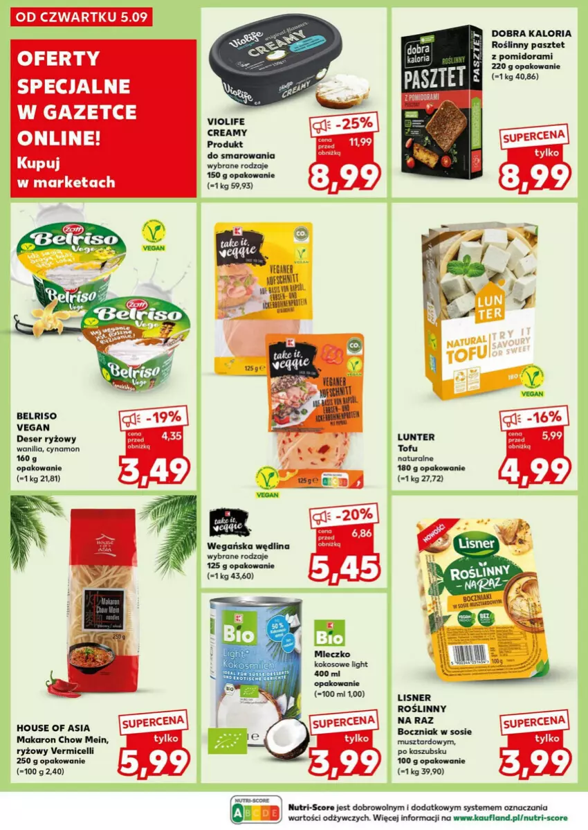 Gazetka promocyjna Kaufland - ważna 16.09 do 18.09.2024 - strona 24 - produkty: Belriso, Boczniak, Deser, House of Asia, Kokos, Lisner, Makaron, Miecz, Mus, Pasztet, Ryż, Ser, Sos, Tofu, Wędlina