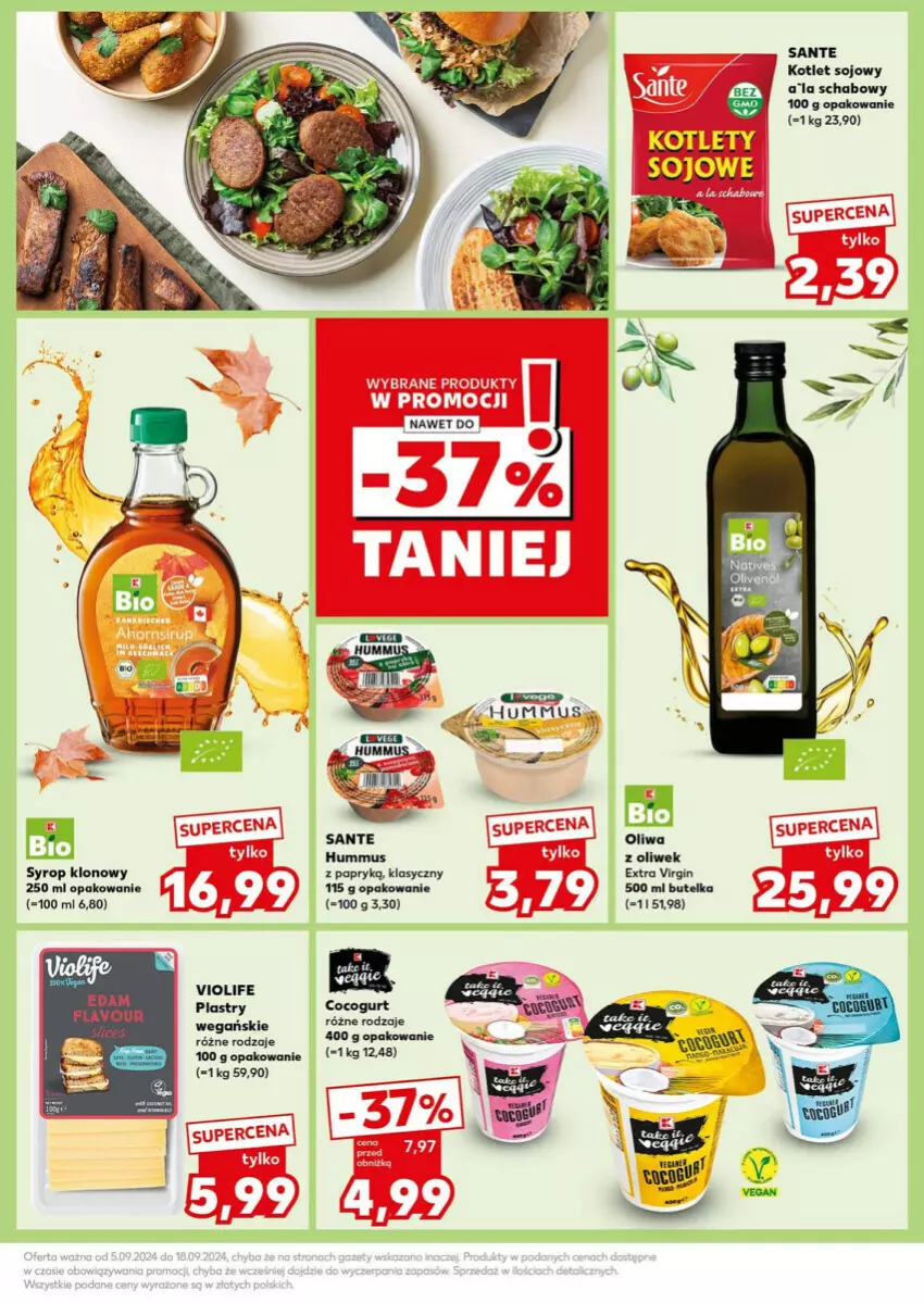 Gazetka promocyjna Kaufland - ważna 16.09 do 18.09.2024 - strona 25 - produkty: Edam, Fa, Gin, Hummus, Kotlet, Mus, Oliwa, Sante, Syrop