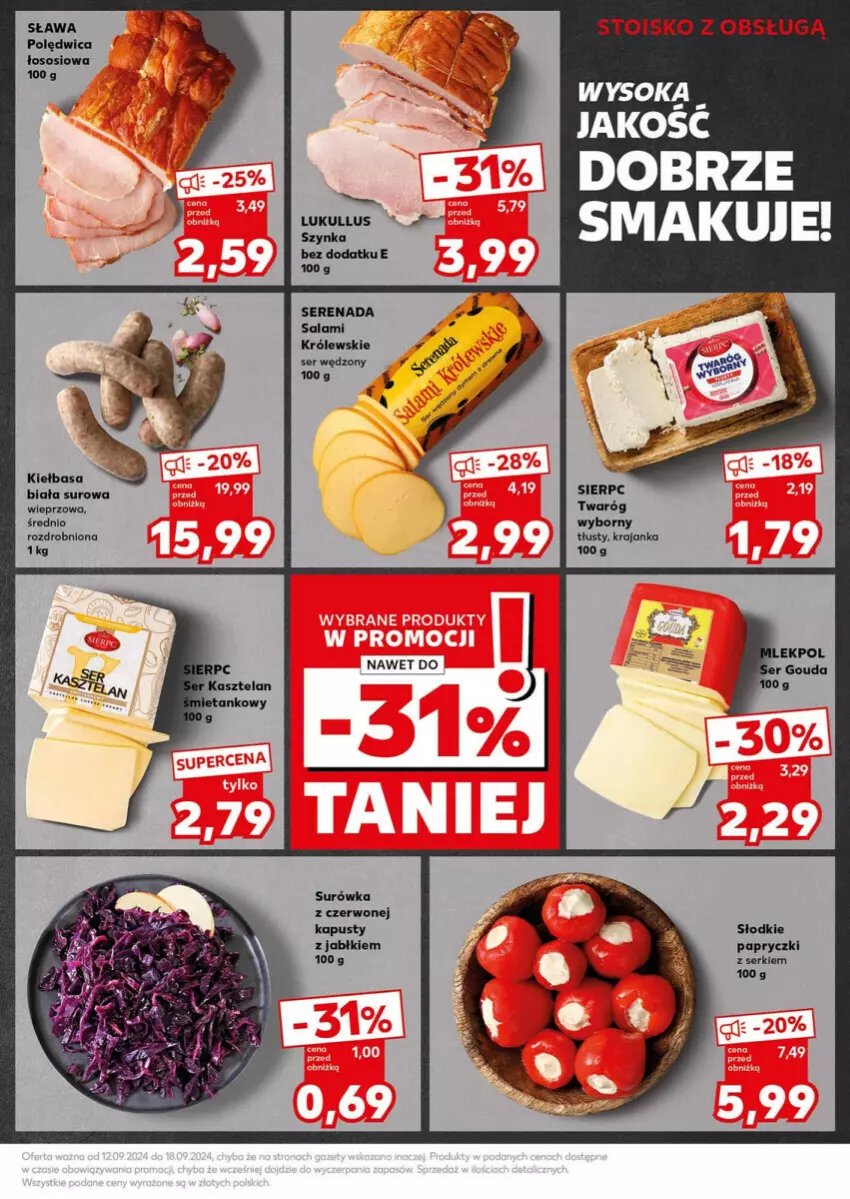 Gazetka promocyjna Kaufland - ważna 16.09 do 18.09.2024 - strona 9 - produkty: Kiełbasa, Kiełbasa biała, Królewski, Polędwica, Salami, Ser, Sok, Szynka, Twaróg