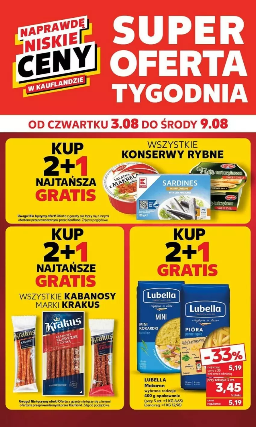 Gazetka promocyjna Kaufland - ważna 07.08 do 09.08.2023 - strona 15 - produkty: Fa, Kabanos, Krakus, Makaron, Ser, Waga