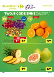Gazetka promocyjna Carrefour - Gazetka Express - Gazetka - ważna od 05.12 do 05.12.2022 - strona 1 - produkty: Cukier, Ananas, Wawel, Pomelo, Cukierki