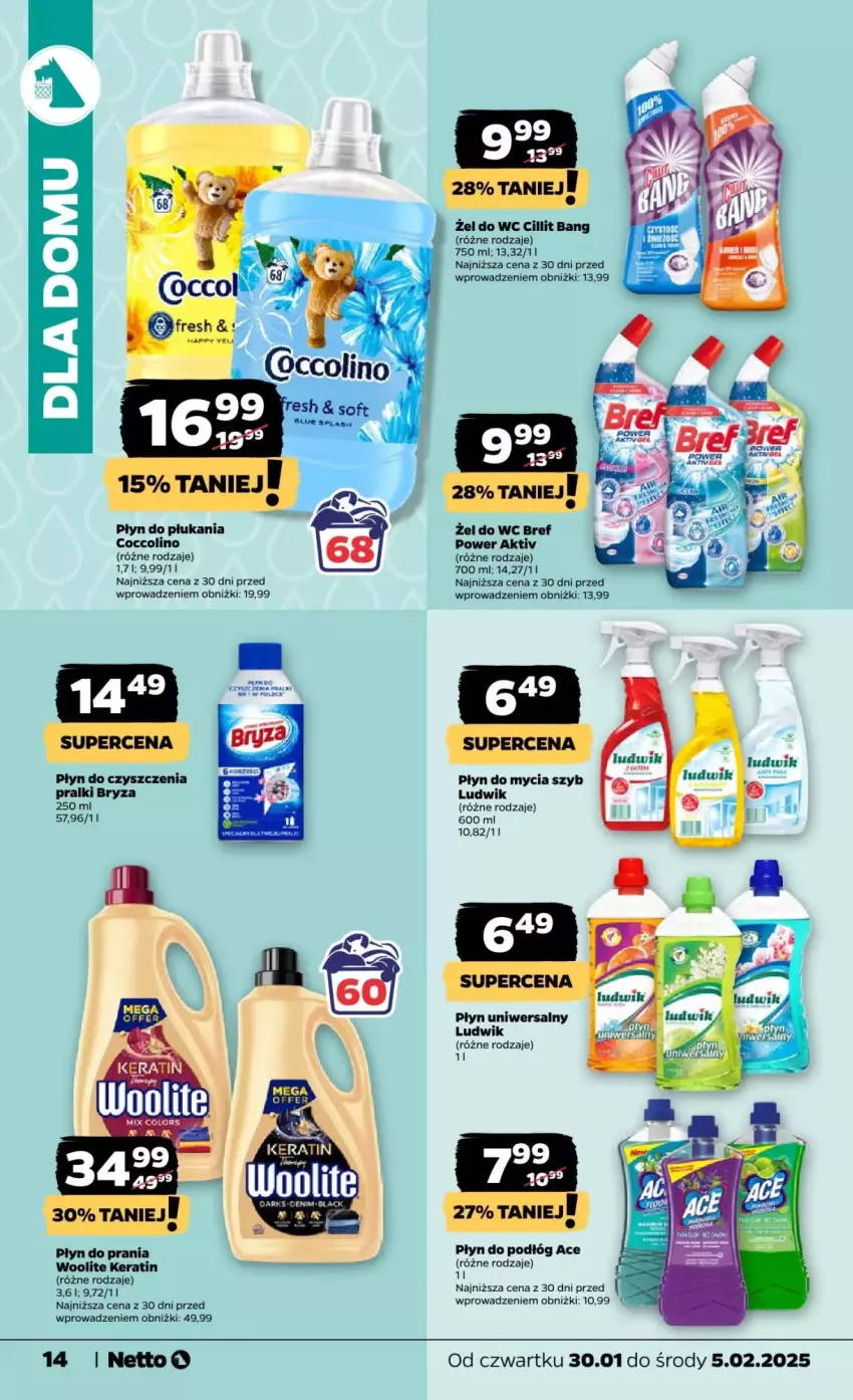 Gazetka promocyjna Netto - ważna 30.01 do 05.02.2025 - strona 6 - produkty: Bref, Bryza, Cillit Bang, Coccolino, Ludwik, Płyn do mycia, Płyn do płukania, Pralki, Waga, Woolite