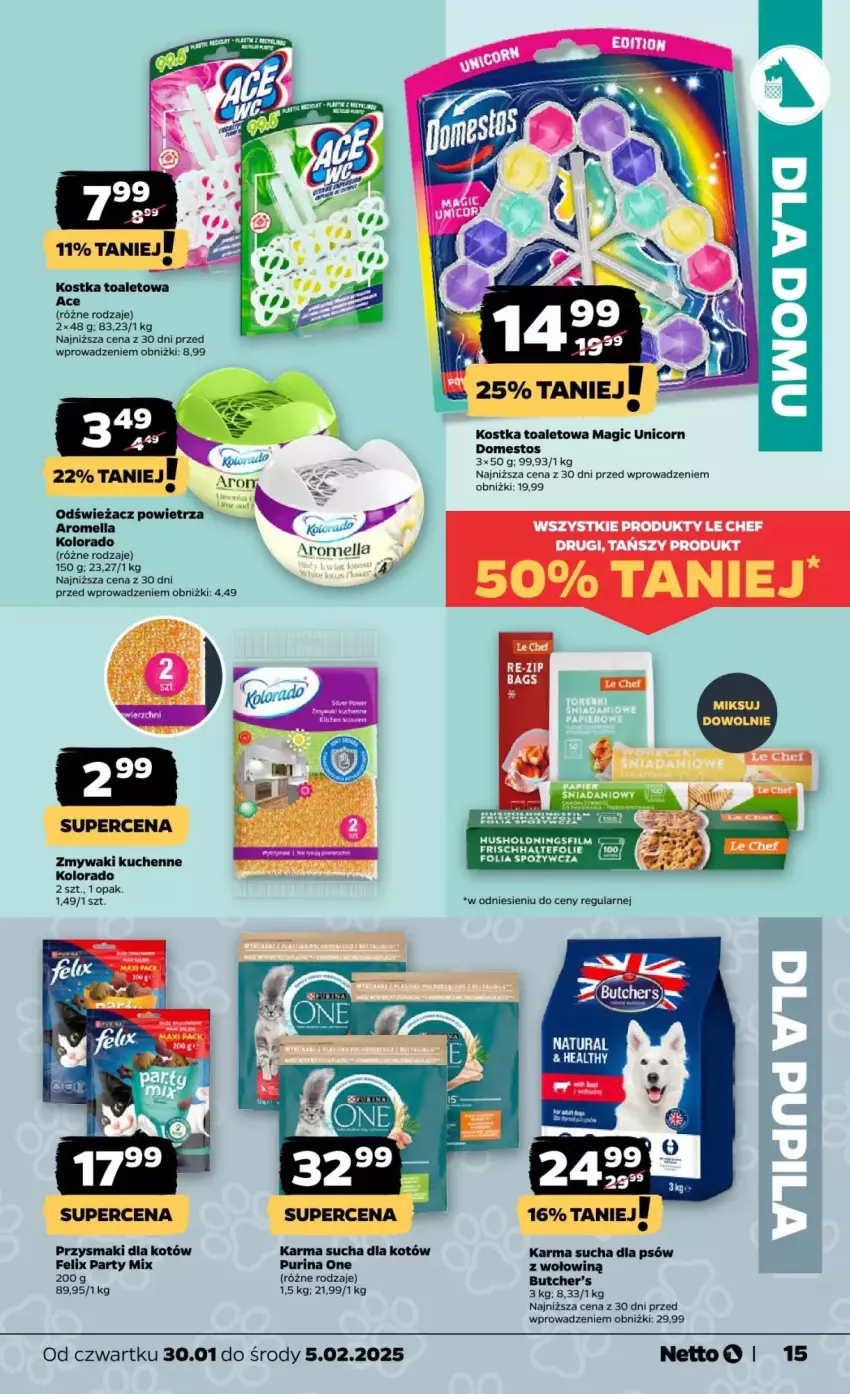 Gazetka promocyjna Netto - ważna 30.01 do 05.02.2025 - strona 7 - produkty: Domestos, Felix, Kolorado, Odświeżacz powietrza, Przysmaki, Pur, Purina, Zmywaki kuchenne