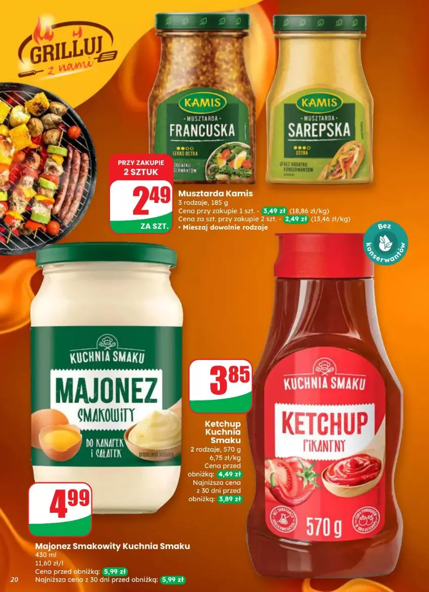 Gazetka promocyjna Dino - ważna 20.08 do 26.08.2025 - strona 13 - produkty: Kamis, Ketchup, Kuchnia, Majonez, Mus, Musztarda