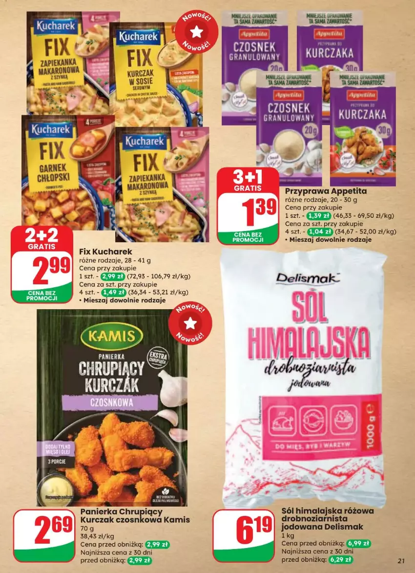 Gazetka promocyjna Dino - ważna 20.08 do 26.08.2025 - strona 14 - produkty: Czosnek, Czosnek granulowany, Gra, Kamis, Kucharek, Kurczak, Ser, Sól, Sól himalajska, Sos