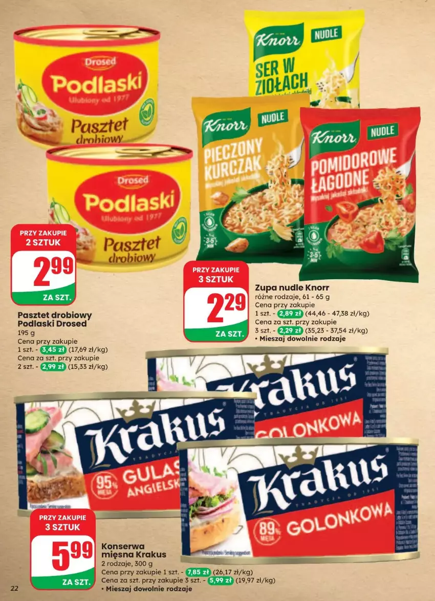 Gazetka promocyjna Dino - ważna 20.08 do 26.08.2025 - strona 15 - produkty: Knorr, Krakus, Pasztet, Podlaski, Ser, Zupa