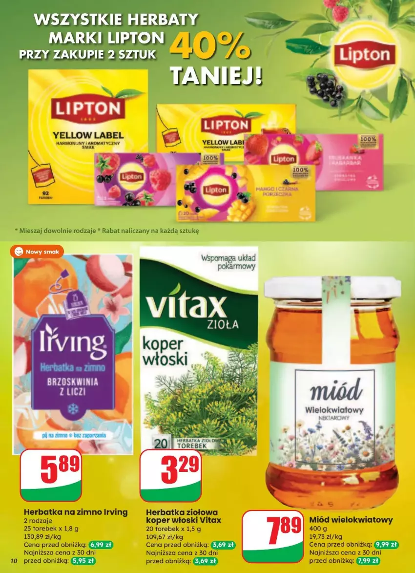 Gazetka promocyjna Dino - ważna 20.08 do 26.08.2025 - strona 2 - produkty: Irving, Koper włoski, Liczi, Lipton, Miód, Vitax
