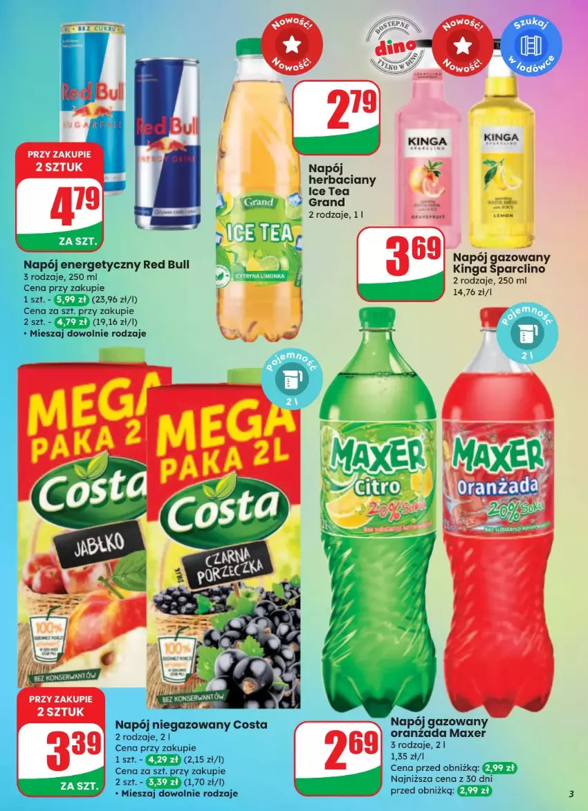 Gazetka promocyjna Dino - ważna 20.08 do 26.08.2025 - strona 22 - produkty: Clin, Fa, Gra, Ice tea, Maxer, Napój, Napój energetyczny, Napój gazowany, Napój niegazowany, Red Bull