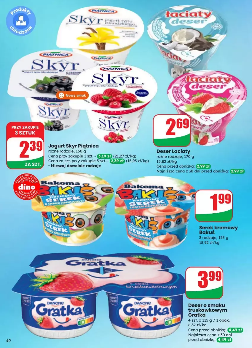 Gazetka promocyjna Dino - ważna 20.08 do 26.08.2025 - strona 34 - produkty: Deser, Gra, Jogurt, Piątnica, Ser, Serek