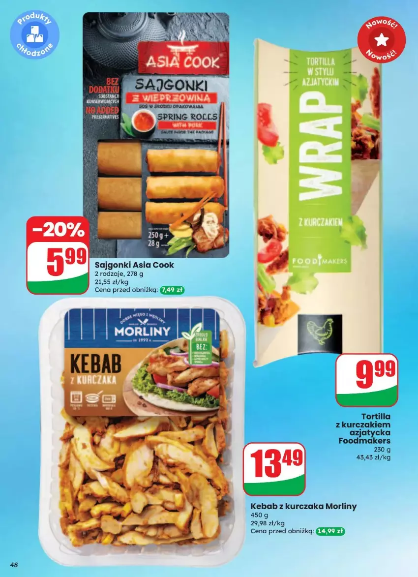 Gazetka promocyjna Dino - ważna 20.08 do 26.08.2025 - strona 42 - produkty: Kebab, Kebab z kurczaka, Kurczak, Morliny, Sajgonki, Tortilla