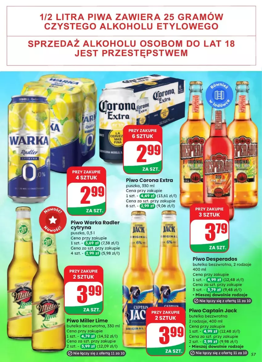 Gazetka promocyjna Dino - ważna 20.08 do 26.08.2025 - strona 52 - produkty: Captain Jack, Corona Extra, Desperados, Gra, Piwa, Piwo, Radler, Warka