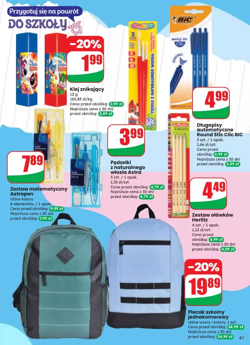 Gazetka promocyjna Dino - ważna 20.08 do 26.08.2025 - strona 57 - produkty: BIC, Długopis, Klej, Plecak
