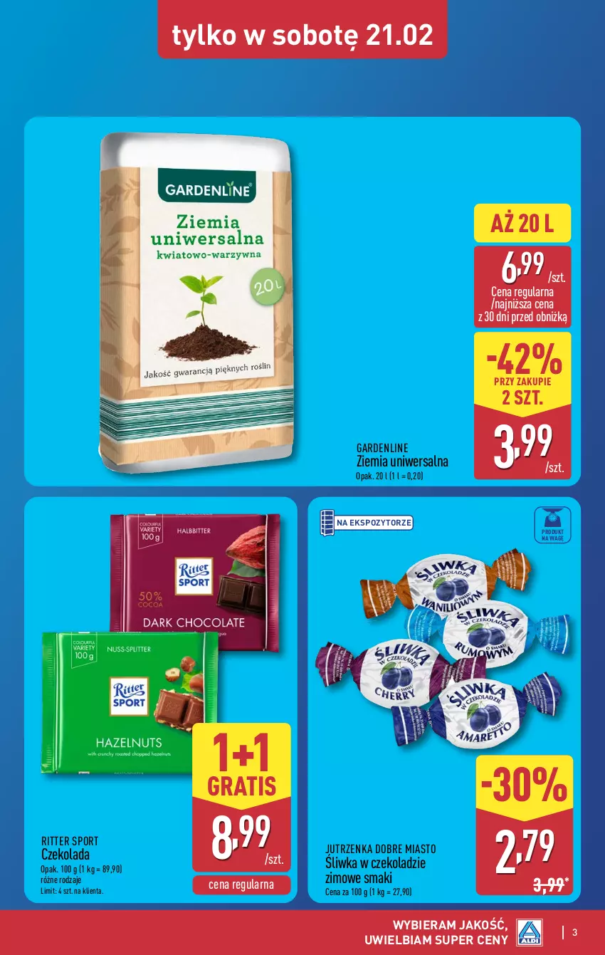Gazetka promocyjna Aldi - Oferta weekendowa - ważna 19.02 do 21.02.2026 - strona 3 - produkty: Czekolada, Gra, Jutrzenka, Por, Ritter Sport, Sport