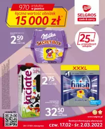 Gazetka promocyjna Selgros - Oferta spożywcza - Gazetka - ważna od 02.03 do 02.03.2022 - strona 1 - produkty: Finish, Tran, Milka, Mleko, LG, Fa