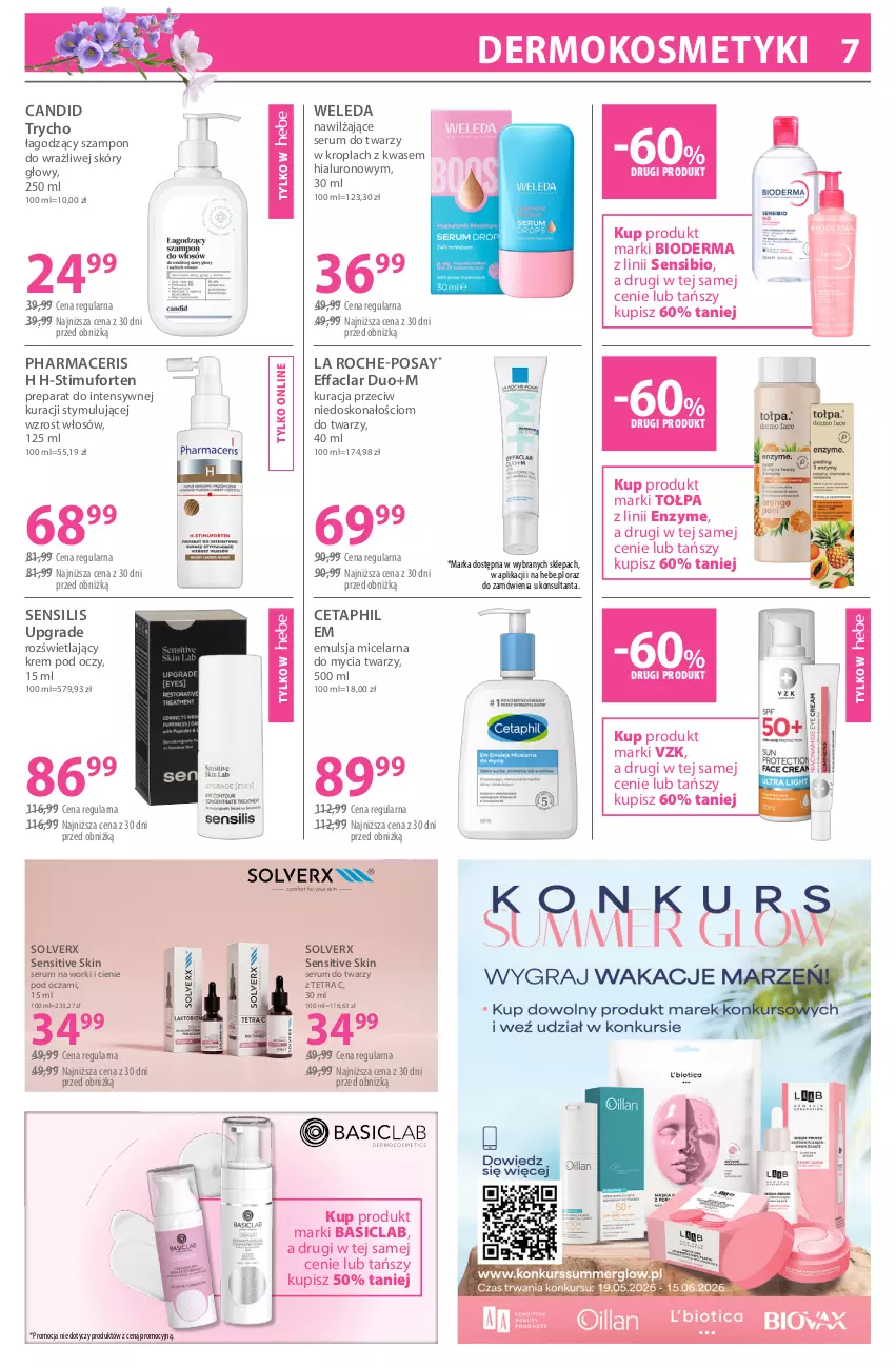 Gazetka promocyjna Hebe - Gazetka - ważna 11.05 do 26.05.2026 - strona 7 - produkty: Acer, Basiclab, Bioderma, Cetaphil, Emulsja, Fa, Gra, Krem pod oczy, La Roche-Posay, Pharmaceris, Rum, Ser, Serum, Serum do twarzy, Szampon, Tołpa, Weleda