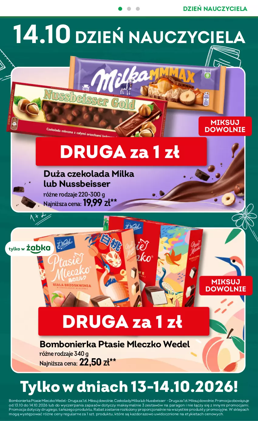 Gazetka promocyjna Żabka - gazetka-promocyjna-41-42-2026 - ważna 07.10 do 20.10.2026 - strona 14 - produkty: Czekolada, Milka, Mleczko, Por, Ptasie mleczko, Ser